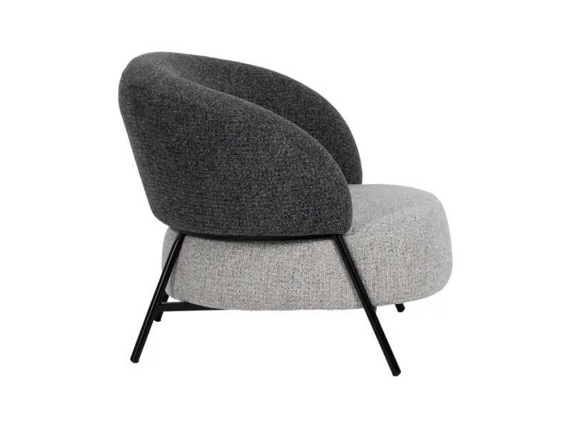 Upholstered armchair with lacquered steel structure - ALFA