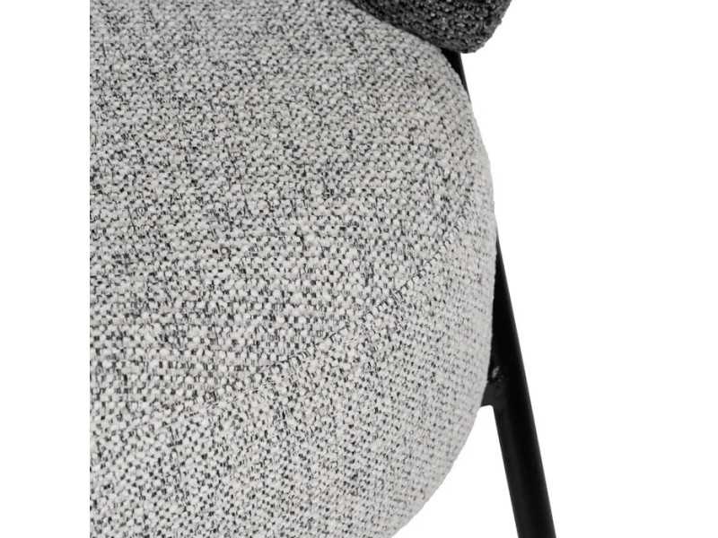 Upholstered armchair with lacquered steel structure - ALFA