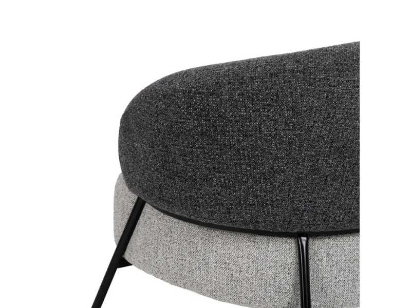 Upholstered armchair with lacquered steel structure - ALFA
