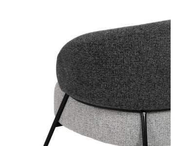 Upholstered armchair with lacquered steel structure - ALFA