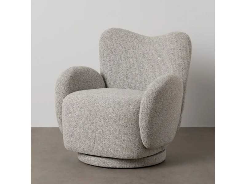 Fauteuil pivotant tapissé design vintage - ABACO 2