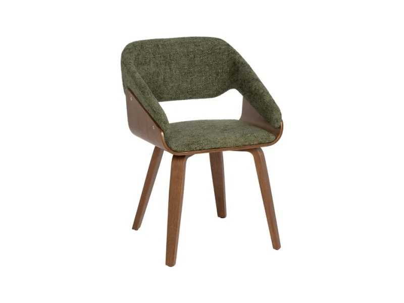 Upholstered designer chair with wooden structure - ALFA VERDE