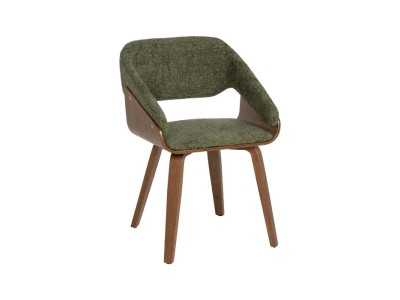 Upholstered designer chair with wooden structure - ALFA VERDE