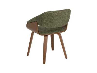 Silla de diseño tapizada con estrutura de madera - ALFA VERDE
