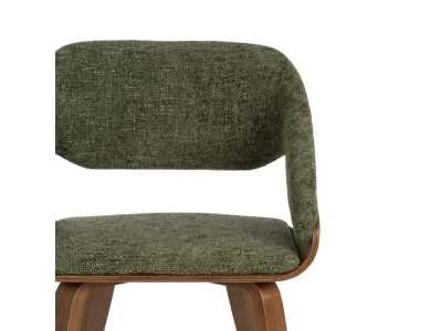 Upholstered designer chair with wooden structure - ALFA VERDE