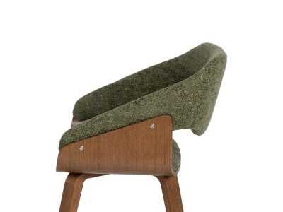 Upholstered designer chair with wooden structure - ALFA VERDE