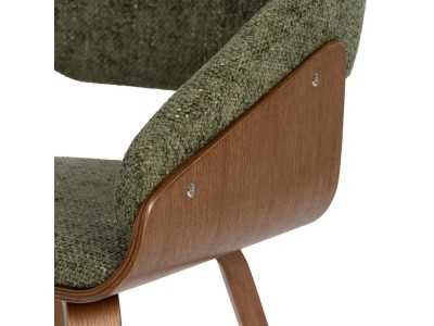 Upholstered designer chair with wooden structure - ALFA VERDE