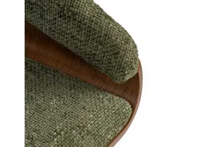 Upholstered designer chair with wooden structure - ALFA VERDE
