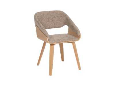 Silla de diseño tapizada con estrutura de madera - ALFA BEIGE