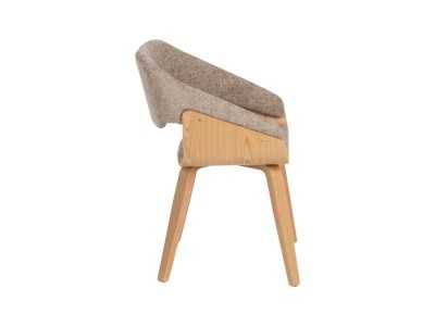 Silla de diseño tapizada con estrutura de madera - ALFA BEIGE