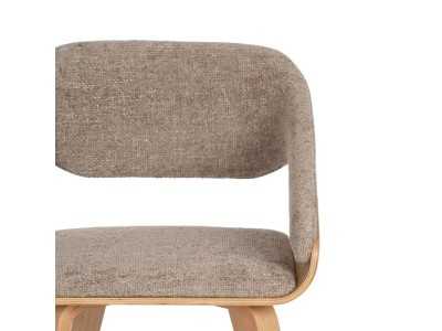 Silla de diseño tapizada con estrutura de madera - ALFA BEIGE