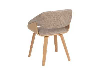 Silla de diseño tapizada con estrutura de madera - ALFA BEIGE