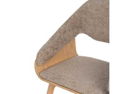 Silla de diseño tapizada con estrutura de madera - ALFA BEIGE