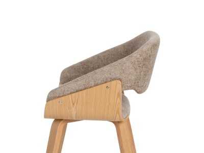 Silla de diseño tapizada con estrutura de madera - ALFA BEIGE