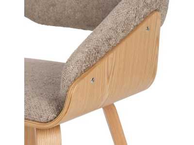 Silla de diseño tapizada con estrutura de madera - ALFA BEIGE