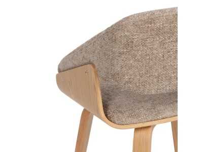 Silla de diseño tapizada con estrutura de madera - ALFA BEIGE