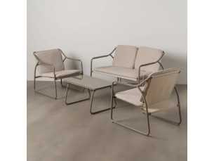 Garden set in taupe lacquered steel - ACKE TAUPE 2