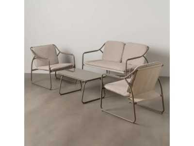 Garden set in taupe lacquered steel - ACKE TAUPE Garden set in taupe lacquered steel - ACKE TAUPE