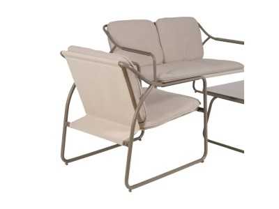 Garden set in taupe lacquered steel - ACKE TAUPE Garden set in taupe lacquered steel - ACKE TAUPE