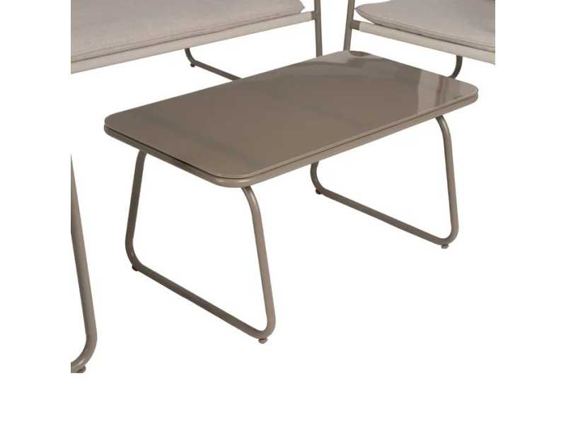 Garden set in taupe lacquered steel - ACKE TAUPE