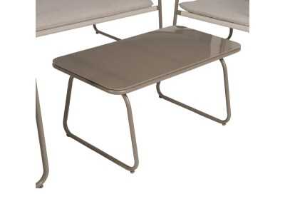 Garden set in taupe lacquered steel - ACKE TAUPE Garden set in taupe lacquered steel - ACKE TAUPE