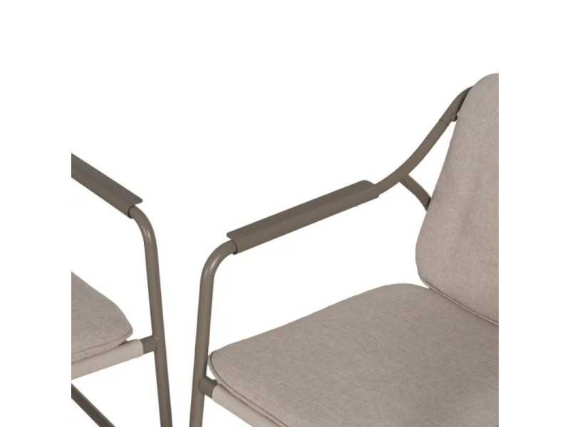 Garden set in taupe lacquered steel - ACKE TAUPE