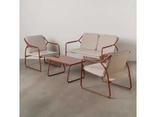 Garden set in terracotta lacquered steel - ACKE TERRACOTA 2