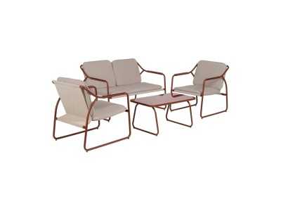 Garden set in terracotta lacquered steel - ACKE TERRACOTA