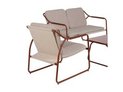 Garden set in terracotta lacquered steel - ACKE TERRACOTA