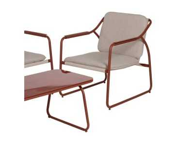 Garden set in terracotta lacquered steel - ACKE TERRACOTA