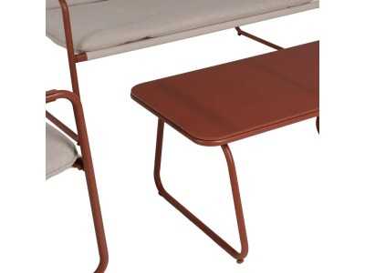 Garden set in terracotta lacquered steel - ACKE TERRACOTA