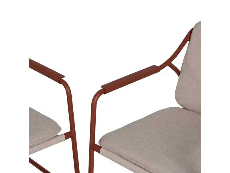 Garden set in terracotta lacquered steel - ACKE TERRACOTA