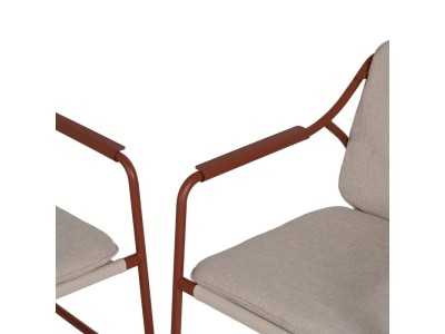 Garden set in terracotta lacquered steel - ACKE TERRACOTA