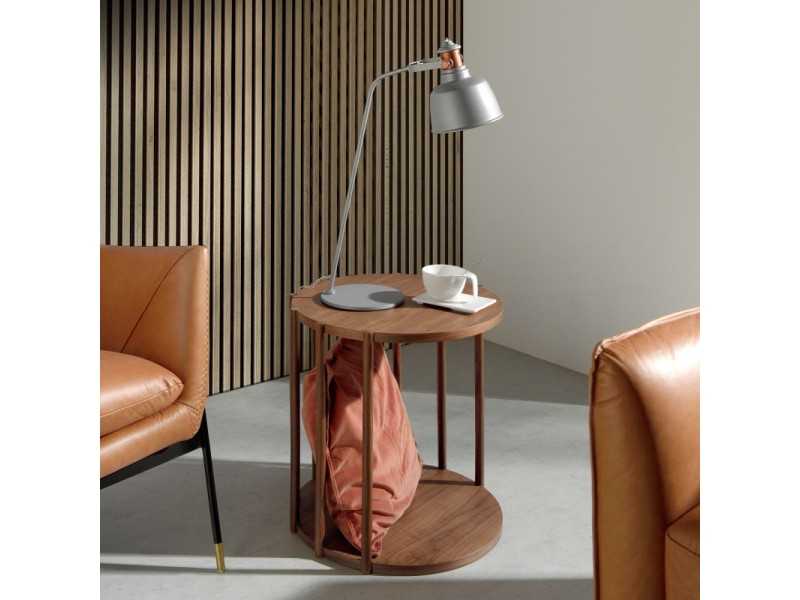 Table lamp in gray steel and bronze details - LEVY