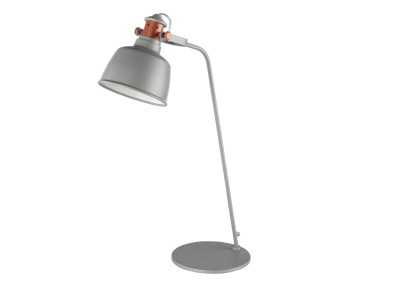 Lámpara de sobremesa en acero gris y detalles bronce - LEVY