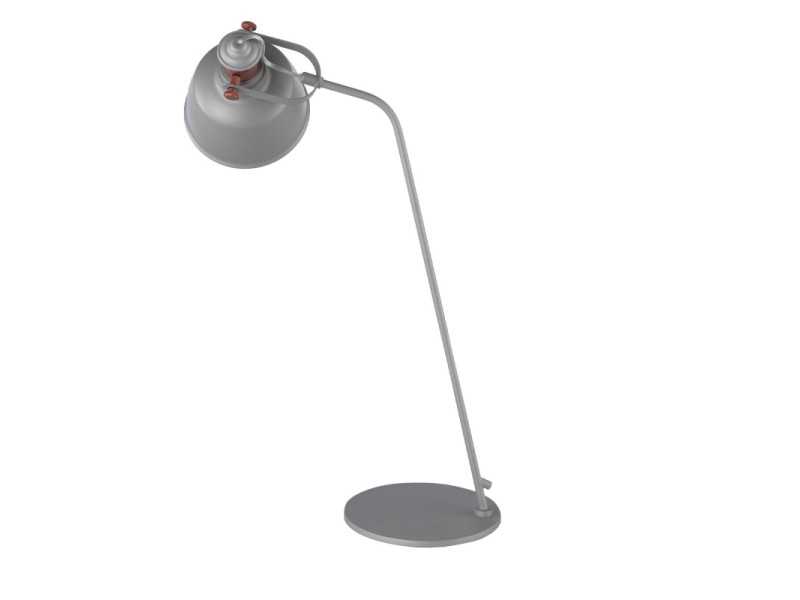 Lámpara de sobremesa en acero gris y detalles bronce - LEVY