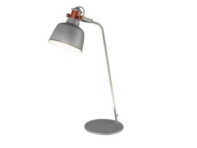 Lampe de table en acier gris et détails bronze - LEVY