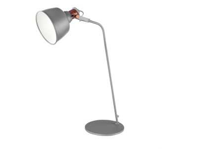 Lampe de table en acier gris et détails bronze - LEVY