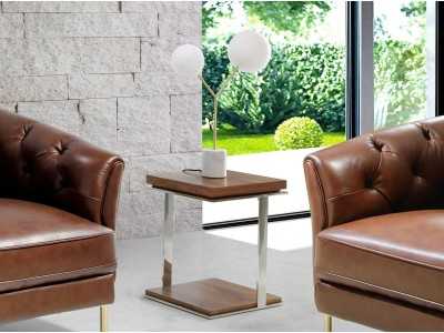 Lampe de table en acier inoxydable et socle en marbre - LUGAND