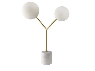 Lámpara de sobremesa en acero inoxidable y base de mármol - LUGAND