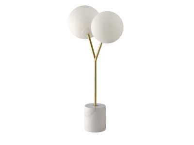 Lampe de table en acier inoxydable et socle en marbre - LUGAND