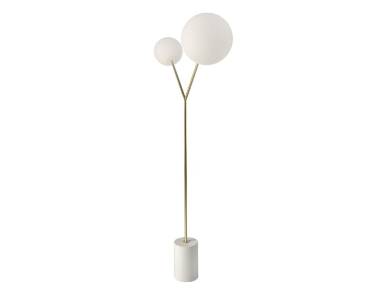 Lampadaire en acier inoxydable et socle en marbre - LUGAND 2