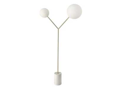 Lampadaire en acier inoxydable et socle en marbre - LUGAND 2