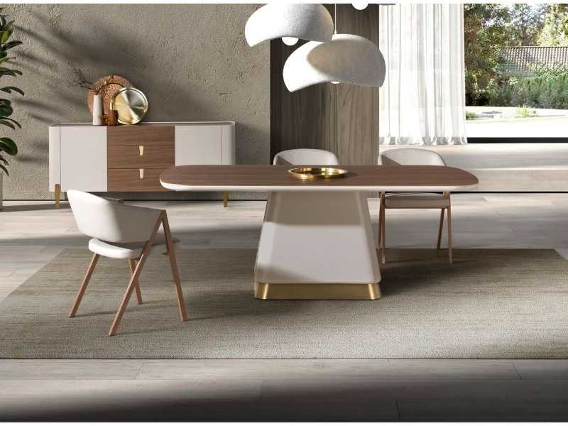 Design table with fixed and rectangular top - AINI