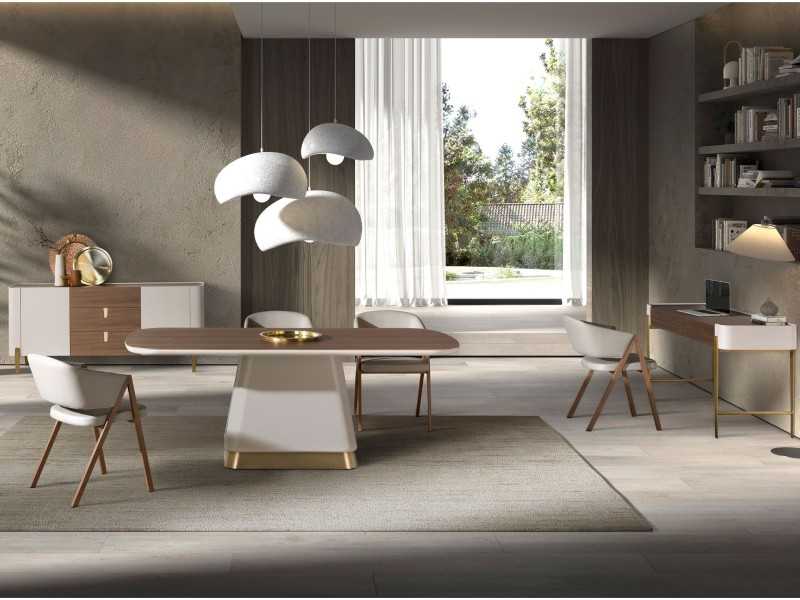 Table design à plateau fixe et rectangulaire - AINI