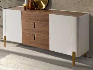 Design sideboard in walnut and lacquered wood - AINI 2