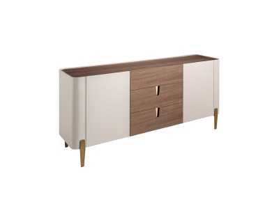 Design sideboard in walnut and lacquered wood - AINI