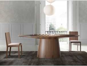 Table à manger ovale fixe en noyer - VADUZ