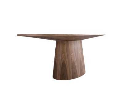 Mesa de comedor fija ovalada en nogal - VADUZ