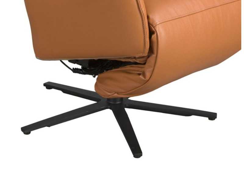 Swivel relax armchair upholstered in genuine leather - AMAYA